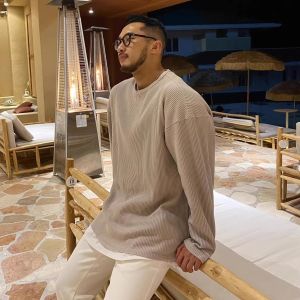 Áo Nỉ Có Họa Tiết Thể Thao Dành Cho Nam Cỡ Lớn 300 Pound Áo Thun Cổ Tròn Dài Tay Thường Ngày Mùa Xuân Thu