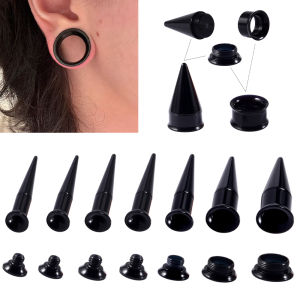 1 ชุด 3PCS เครื่องมืออะคริลิคสีดํา EAR Stretcher สกรู Fit เปลี่ยนได้ TAPER Piercing EAR Expander ปลั๊กอุดหูและอุโมงค์เครื่องประดับ
