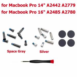 New Silver Space Gray Bottom Case Screw Screws Tool Bottom Case Rubber Feet For Macbook Pro 14" 16" A2442 A2485 A2779 A2780