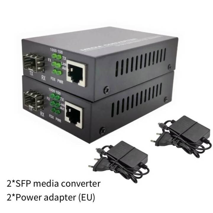 Gigabit SFP Media Converter Fiber to RJ45 Ethernet With LC Multi Mode ...