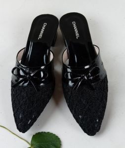 sepatu sandal wanita brukat terbaru hak 3cm sol karet