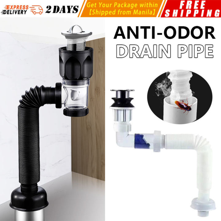 Anti-Odor Expandable Flexible Universal Sink Drain Pipe Wash Basin ...