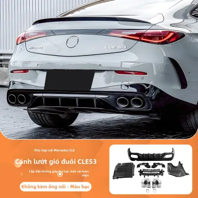 Cánh Lướt Gió Sau Đuôi Xe Bốn Ống Xả Chữ Đen
