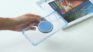 Rotating Magnetic Bracket Case For Samsung Galaxy S26 Ultra S26 Plus S26 Ring Stand Holder Transparent For Magsafe Cover