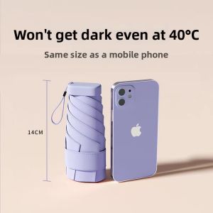 Ben.C | UV Protection Sun Rain Umbrella 5 Fold Black Glue