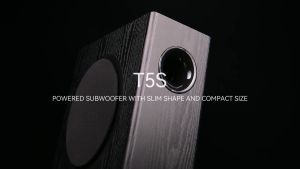 Edifier T5s ซับวูฟเฟอร์ขับเคลื่อน กำลังขับรวม 70W RMS วูฟเฟอร์ระยะไกล 8 นิ้ว ความถี่ต่ำถึง 35Hz การเชื่อมต่อ RCA Line-in/Line-out