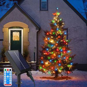 กลางแจ้งพลังงานแสงอาทิตย์ String Light IP65 กันน้ํา24V ไฟ LED Fairy พร้อมรีโมทคอนโทรล 8 โหมด สําหรับ Garden Wedding Camping Decor