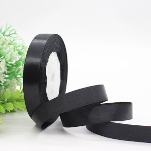 25Yards Black Satin Ribbons DIY Artificial Silk Roses Supplies Handicraft Sewing Accessories Material Gift Wrapping Ribbon