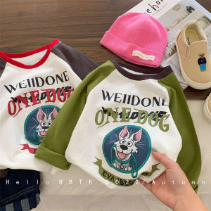 Boys Cartoon Long Sleeve T-Shirt Pure Cotton Spring Autumn Fashionable Base Shirt Baby Kids Clothing Soft Comfortable Top