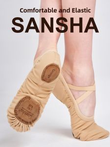 Sansha Elastic Ballet Dance Shoes Soft Bottom Female Model Professional Practice Cat Claw Shape Ballet Shoes for Women