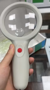Kính lúp cầm tay đọc sách cao cấp Terino DE-9W (10x/20x màu trắng có đèn led) - Hàng chính hãng