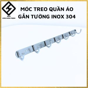 Móc treo quần áo gắn tường Inox 304 cao cấp phụ kiện nhà tắm giá treo đồ tiện lợi chịu lực tốt từ 7 8 9 mấu