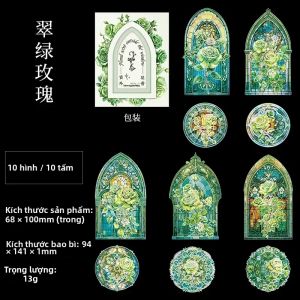 Miếng Dán Kính Màu Họa Tiết Hoa Trang Trí Cửa Sổ 6 Kiểu Dáng Đồ Dùng Học Tập Thẩm Mỹ Cỡ M Dành Cho Độ Tuổi 6+ Hình Dạng Không Đều Chất Liệu Giấy