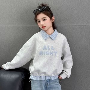 Trendy Girls Spring Autumn Polo Shirt Sweater Set Casual Breathable Moisture Wicking Non-Hat Clothing Set Princess Style