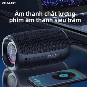 Loa Bluetooth ZEALOT-S61 10W Chống Nước IPX6 Âm Trầm Mạnh Mẽ Dùng Ngoài Trời Thích Hợp Cho Sân Sau & Tiệc Bãi Biển Có Hỗ Trợ AUX Và Micro.