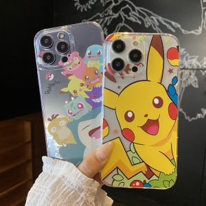 Phone Case for iPhone 15 14 13 12 11 Plus Pro Max Mini Casing Hot New Design Cute Cartoon Pikachu Pokémon Silicone Transparent Ultra Thin Soft Back Cover 2024