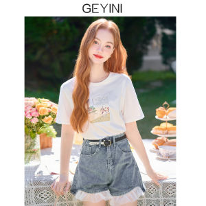 White Pure Cotton Short Sleeve T-Shirt Womens Loose Cool Feeling Spring Summer New Style Base Shirt Korean Style Commute