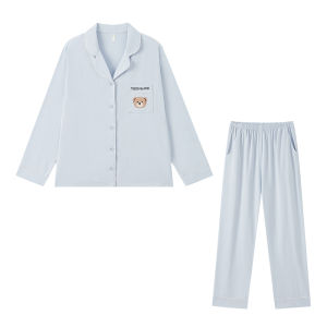 BE | Cotton Womens Pajamas Suit Long Sleeve Pants