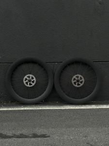 Aluminum Alloy Road Bicycle Wheel Set 70mm High Rim Front And Rear Wheels Quick Release Disc Brake Tubular Axle for Cycling Gear