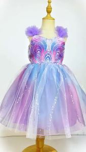 Good Witch Costume Girls Glinda Costume Dress Kids Wicked Cosplay Dress Up Outfits for Birthday Halloween 4-10Y