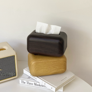 Retro Style Desktop High Aesthetic Tissue Box Living Room Office Tea Table Draw Tissue Box Display Case Rectangular Plastic