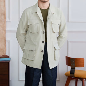 Retro Outdoor Commute Mens Jacket with Multiple Pockets