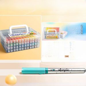 Soft Tip Direct Liquid Acrylic Marker Pens 36 Colors Watercolor Pens for Primary School Children Art Drawing Graffiti Pens