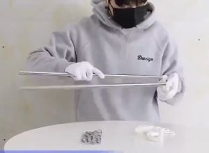 Stainless Steel Wall Mounted Double Shelf Bathroom Towel Rack KMV Trading