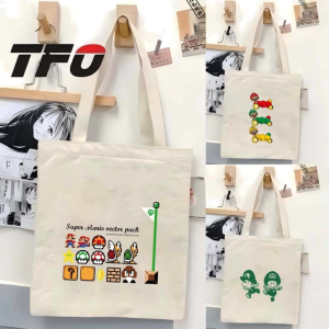 TFO Super Mario Bros. by Nintendo Character Canvas Tote Bag Versatile Ideal College School Tote Bag