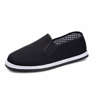 Old Beijing Cloth Shoes Mens Shoes Summer Breathable Non Slip Work Mens Slip-on Soft Bottom Spring and Autumn Dad Shoes Casual