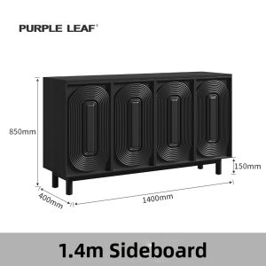 PURPLE LEAF | Antique Style Black Storage Cabinet