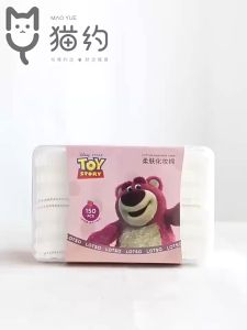 Bông Tẩy Trang Gấu Dâu Hồng Lotso Siêu Hot 1080 Miếng Tặng Kèm Hộp Đựng