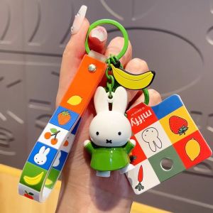 Miffy Rabbit ตุ๊กตาสุดน่ารักพร้อมหัวเข็มขัด ของขวัญสำหรับเด็กผู้หญิง ดีไซน์ผลไม้ เครื่องประดับกระเป๋าหนังสือ เรียบง่ายและทันสมัย