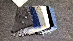 Plus Size 24-36 Waist Maong Denim Shorts for Women Korean Highwaist Tattered Jeans Shorts