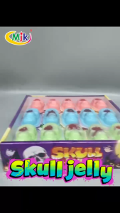 Skull Head Jelly Pudding Candy Strawberry Apple Blueberry Halloween Candy