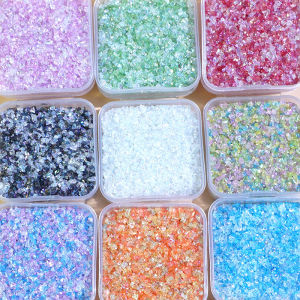 Bici Colorful Flowing Sand Glue Imitation Mineral Stone Fragments Filling Material Irregular Rainbow Pebbles Creamy Glue Display Stand Supplies