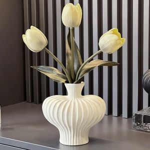 Creative Irregular Shape Vases Decor Plastic Living Room Flower Arrangement Table Decoration Light Luxury Style Vase 1Pc