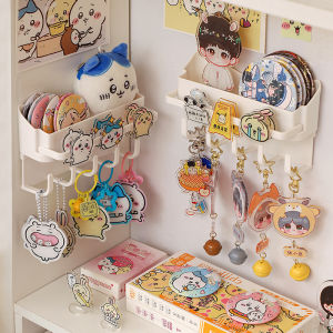 Creative Trendy Chiikawa Keychain Display Stand Wall Hanging Grain Anime Surroundings Figure Doll Pendant Hook Jewelry Organizer