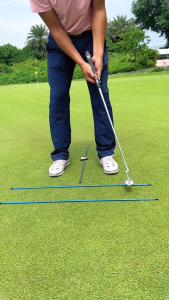 2Pcs Golf Trainer auxiliary practice suppliesswing&putting action direction indicator stickmulti-functional corrector
