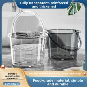 Transparent Bucket For Home Large Capacity Food Grade Plastic Bucket Outdoor Student Dormitory Satchel Bucket Thickened Water Storage