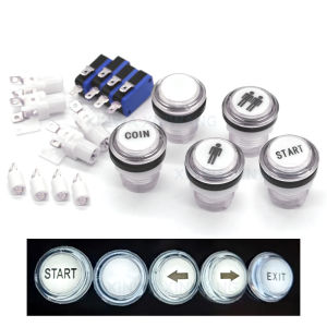 5V 12V Light Push Button 33mm Led Illuminated Clear Plastic For Coin Arcade Joystick Game Zero Delay Diy Parts Vending Machine