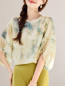 DAIXIANGFEIZI | Fashionable Young-looks Chiffon Shirt Three-quarter Sleeve Blouse