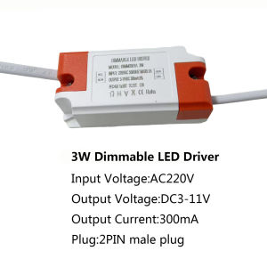 Dimmable LED Driver 2PIN Male Plug 300mA 3W 5W 7W 8W 12W 15W 18W Constant Current Driver Power Supply AC220V DownLighting Transformers