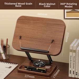 MINGZHUO | Multifunctional Adjustable Rotatable Reading Stand Walnut