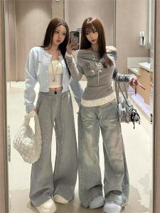 Extended Length Loose Womens Straight Leg Jeans Low Waist Wide Leg Denim Pants Casual Spring Fashion Trousers
