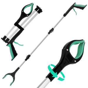 Foldable Gripper Extender Garbage Picker Gripper with 360 ° Rotating Clip Hand Tools Litter Reachers Pickers with Non-slip Jaws