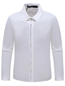 Mens Fashionable Long Sleeve Shirt DN125 Spring Autumn Casual Versatile Cotton Business Leisure Top Standard Fit Regular Sleeve