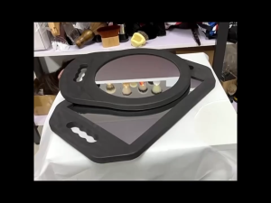 Black Hand Mirror Barber Foam Mirror Barber Accessories With Handle for Salon Barber