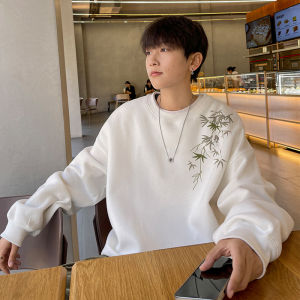 New Chinese Style round Neck Sweatshirt Mens Spring Autumn Loose Casual Clothes Heavyweight Trendy Brand Couples Clothing