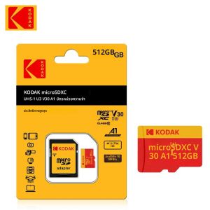 การ์ดไมโครเอสดี KODAK ของแท้ ความจุ 128GB 256GB 512GB U3 ความเร็วสูง รองรับวิดีโอ 4K สำหรับกล้อง DJI Pocket และโดรน ใช้ได้กับคอมพิวเตอร์